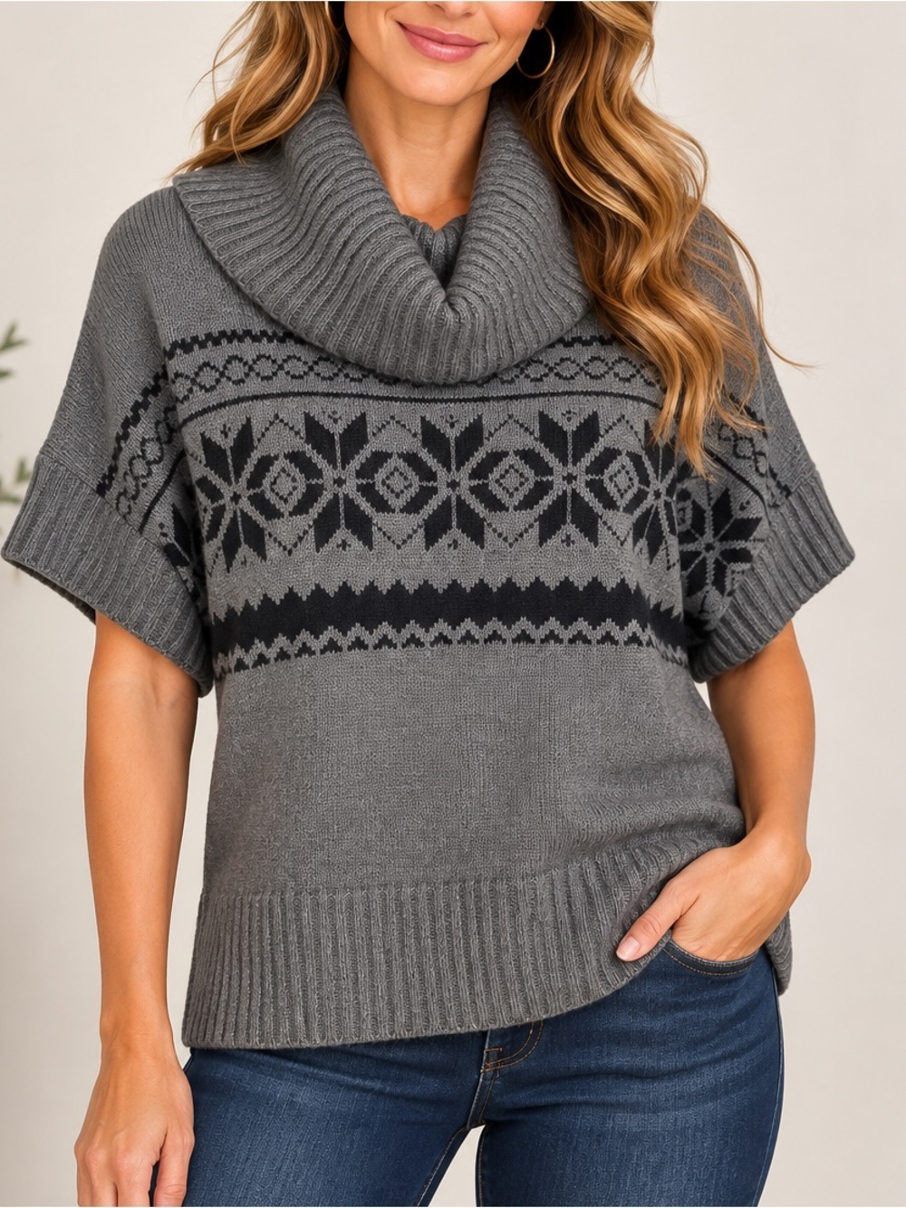 Cato Cowl Neck Sweater Gray